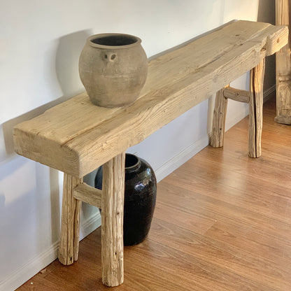 Reclaimed Elm Console | Natural Finish | 227cm long