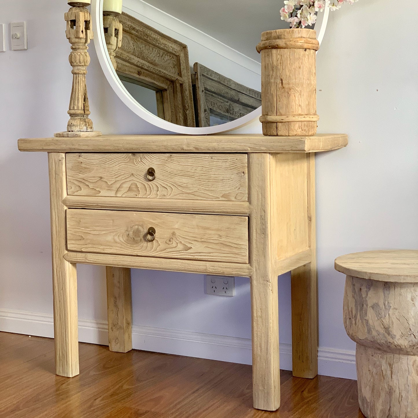 Reclaimed Elm Console | 110 cm | 2 Drawers