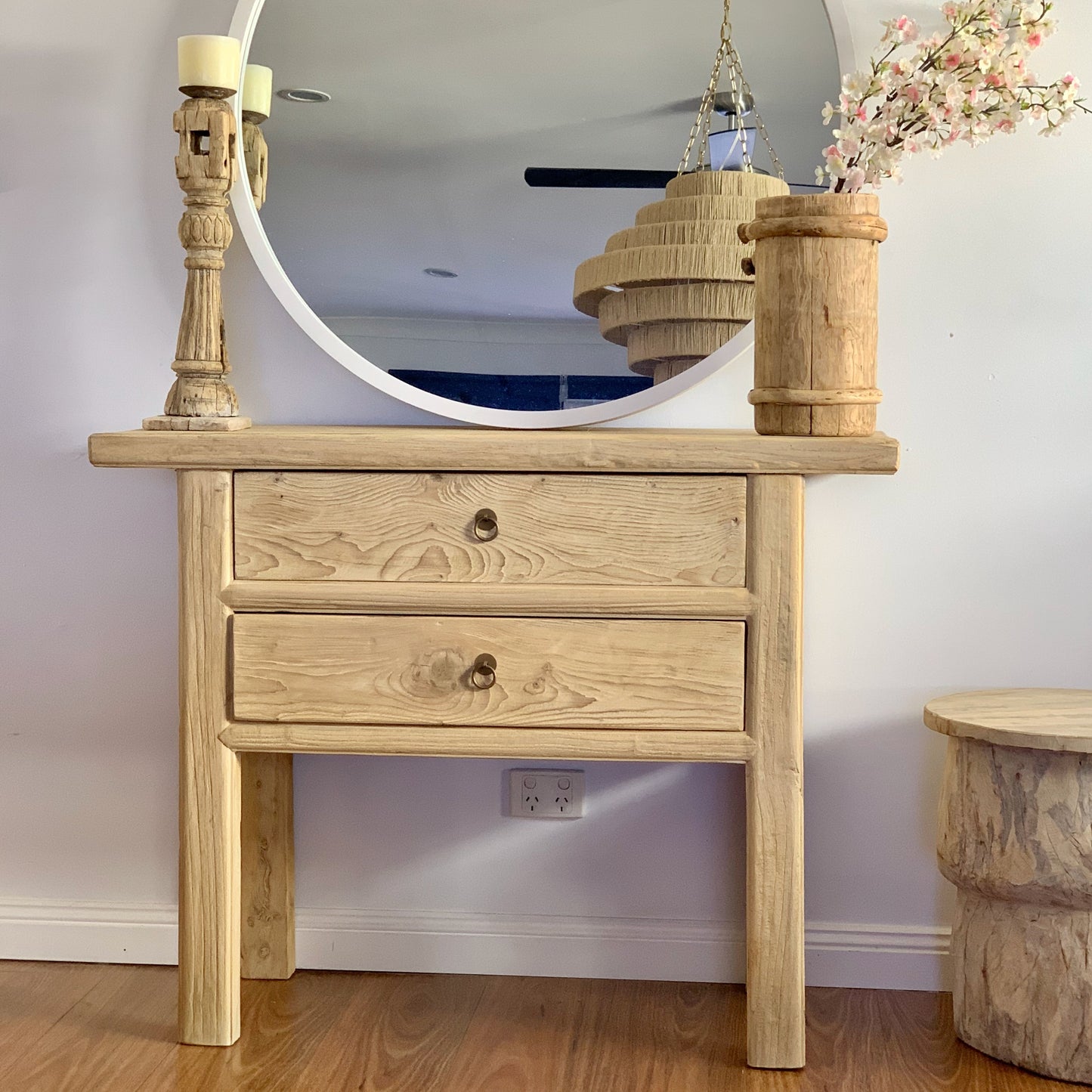 Reclaimed Elm Console | 110 cm | 2 Drawers