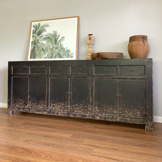 Reclaimed Elm Buffet | 240 cm | Vintage Black