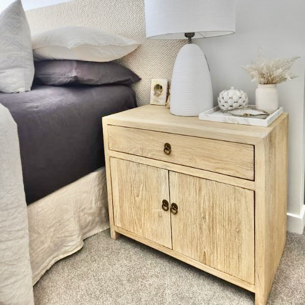 Sehri | Oversized Elm Bedside Table | Natural Elm