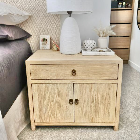 Sehri | Oversized Elm Bedside Table | Natural Elm