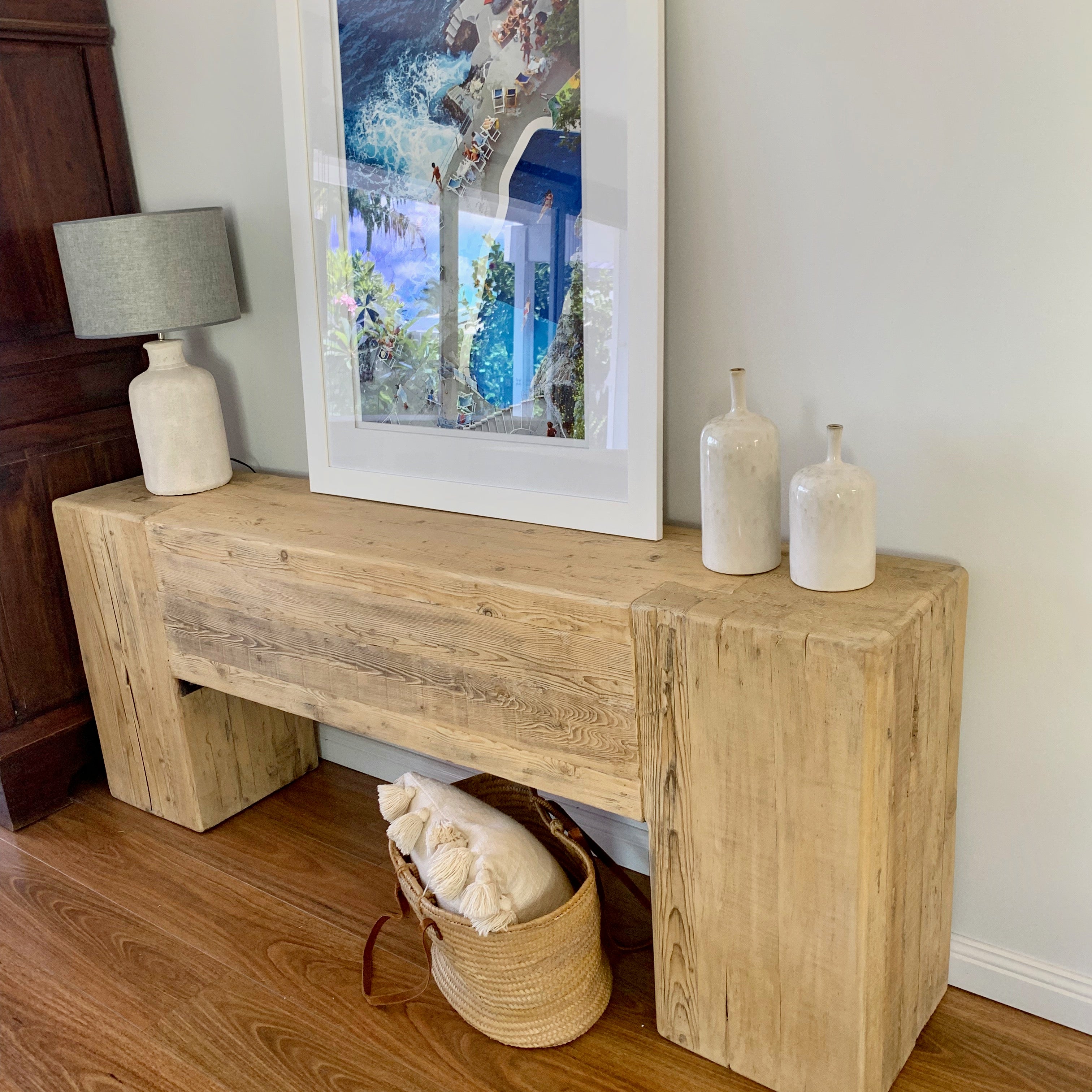 Timber Beam Console Solid Beam Console | 200 cm wide buy in Australia — The-Byron